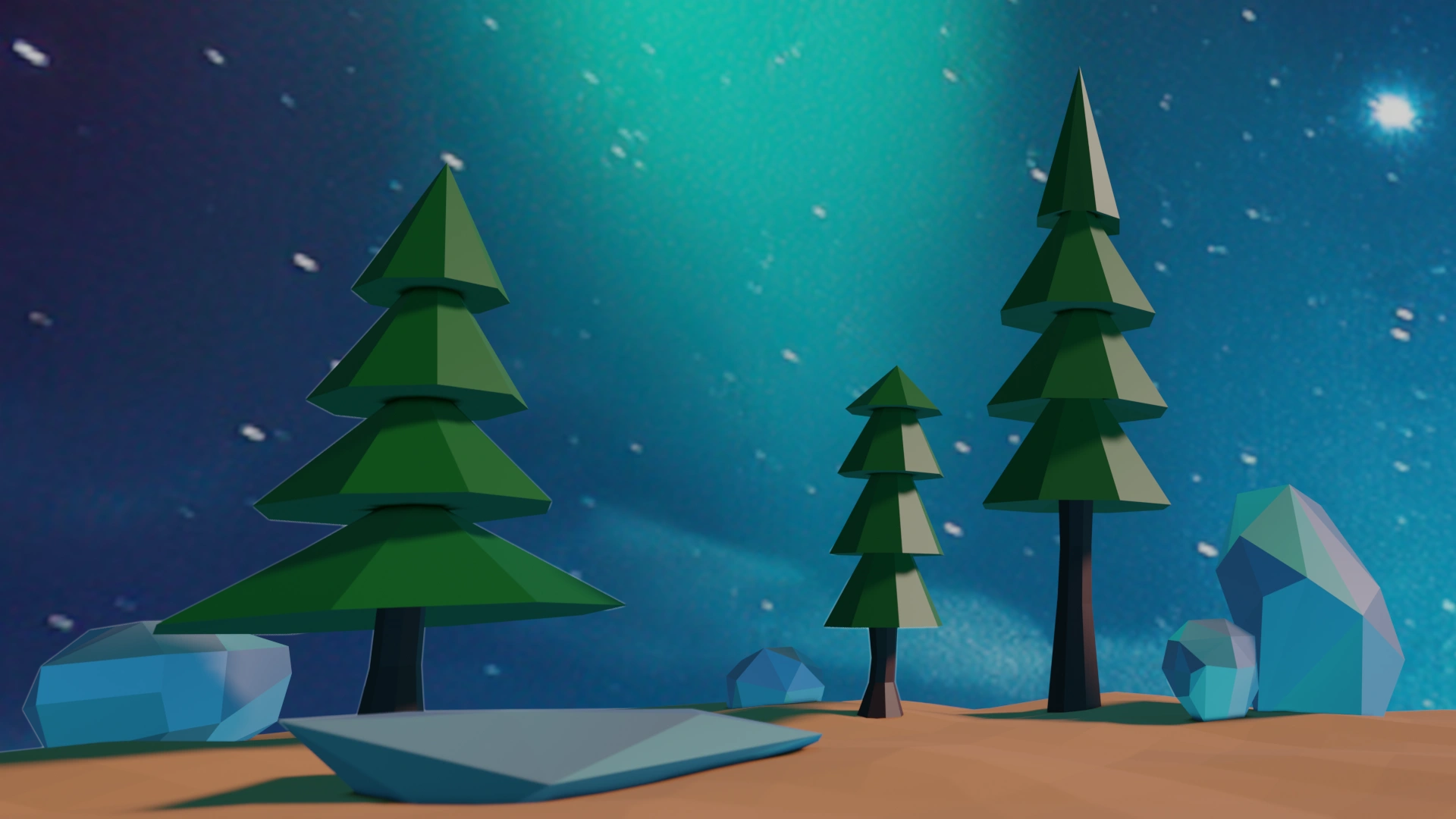 Low-Poly 3D-ympäristö